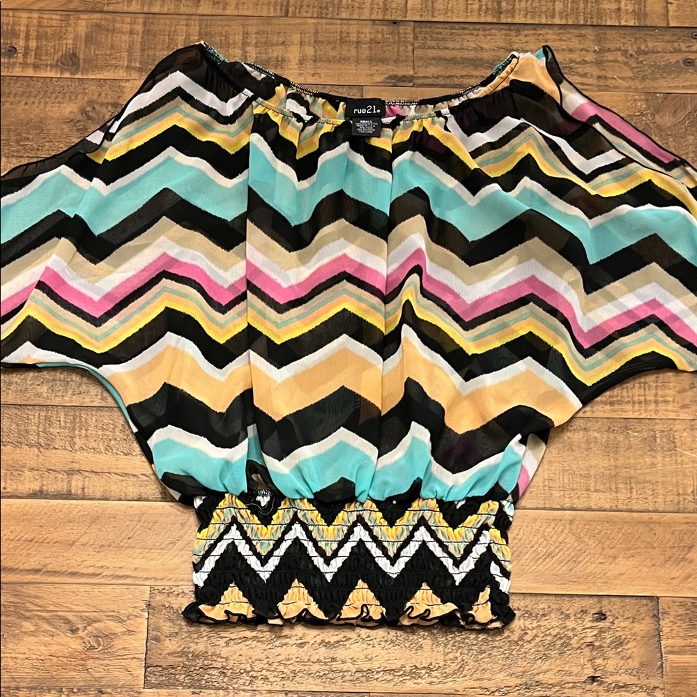 Rue21 Multicolor Chevron Blouse
